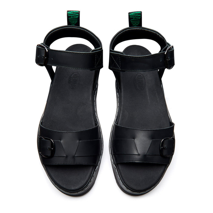Blakesley - Black Greasy One Strap Sandal