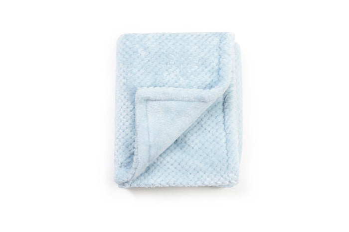 Blue Baby Blanket with Bear Plush Toy (close-up) — Little Mamas Nursery