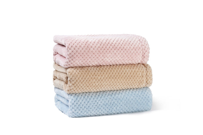 Blue Baby Blanket with Bunny Plush Toy (front view) — Little Mamas Nursery