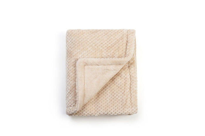 Blue Baby Blanket with Bunny Plush Toy (side view) — Little Mamas Nursery