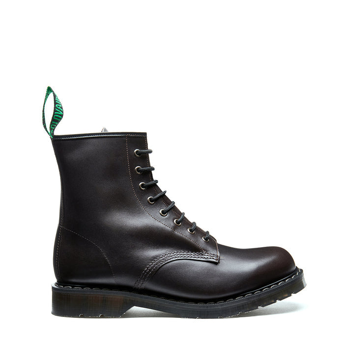 Brown Greasy 8 Eye Derby Boot