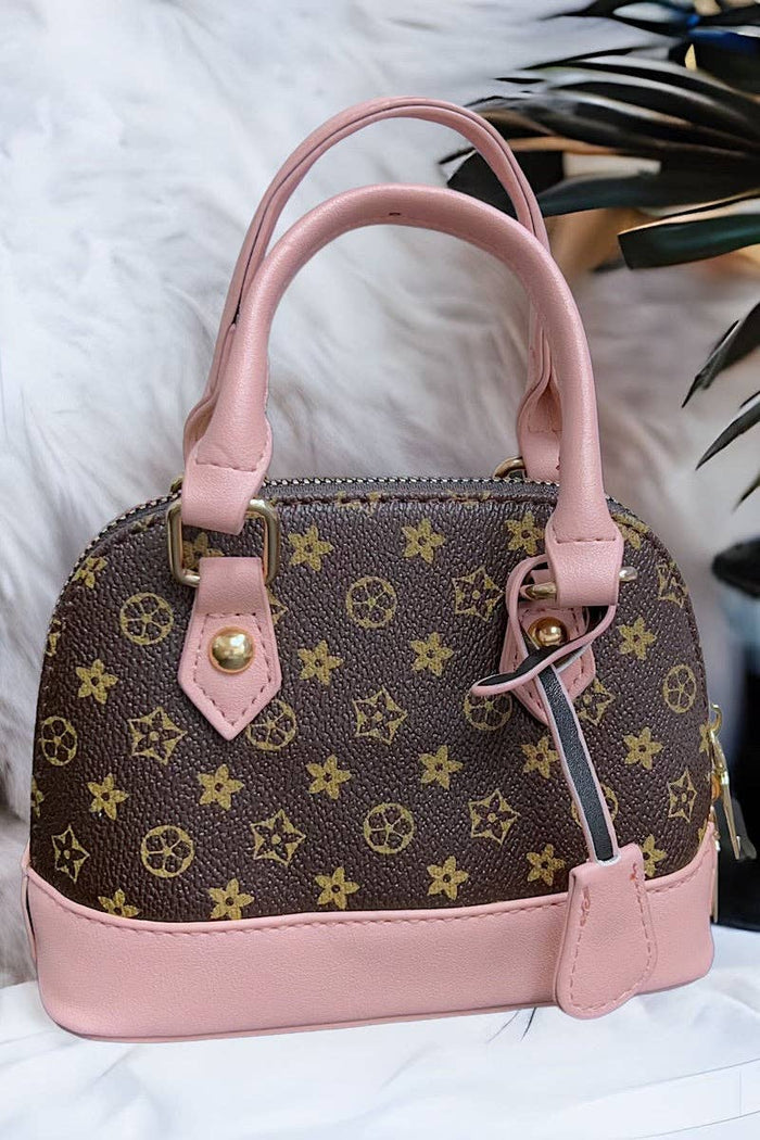 Brown Star Print Mini Purse (front view) — Little Mamas Nursery