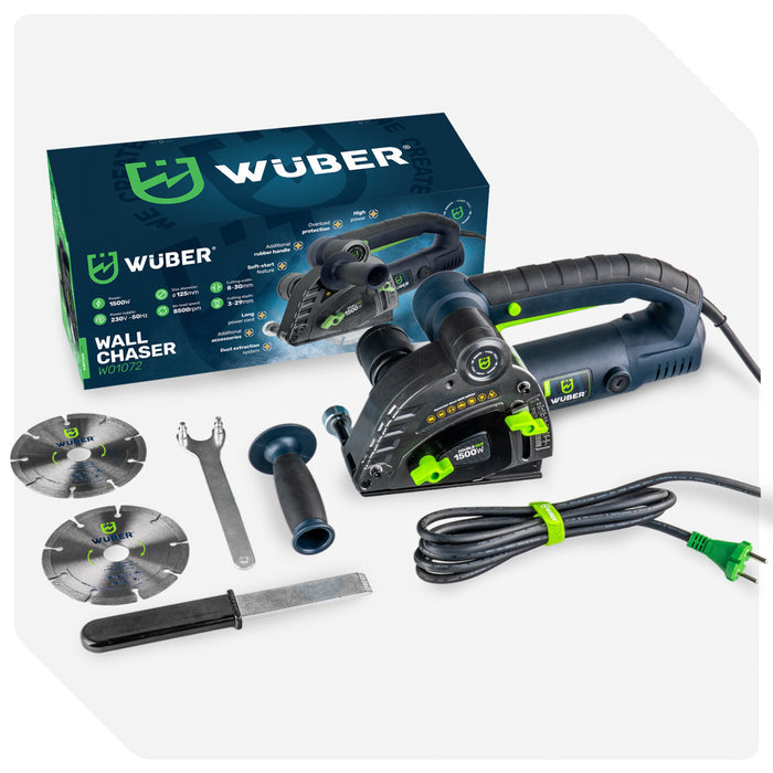 Bruzdownica do betonu 125 mm elektryczna +2x tarcza WUBER