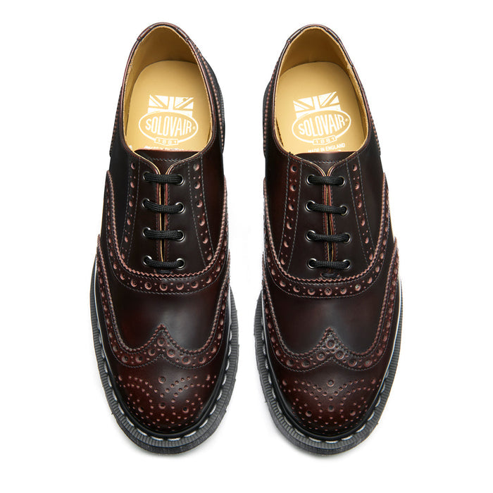 Burgundy Rub-Off 4 Eye English Oxford Brogue Shoe