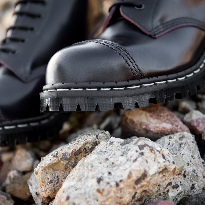 Burgundy Rub-Off 6 Eye Steel Toe Capped Derby Boot
