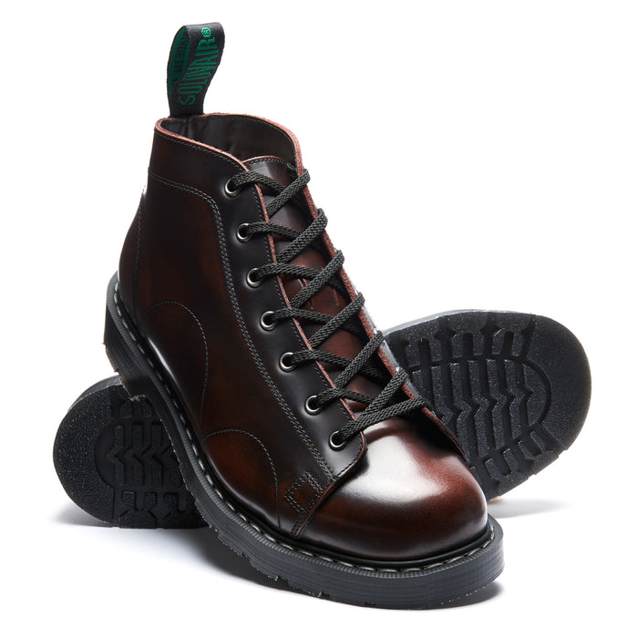 Burgundy Rub Off 7 Eye Monkey Boot