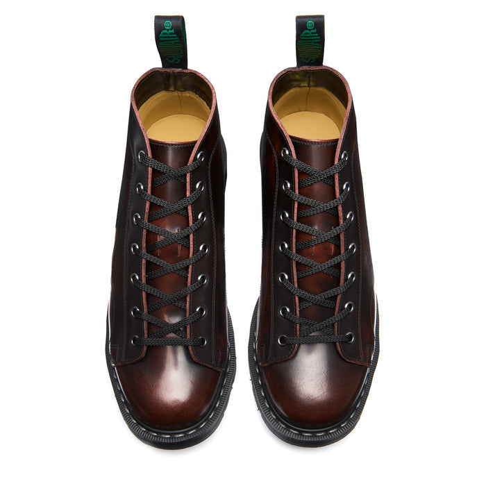 Burgundy Rub Off 7 Eye Monkey Boot