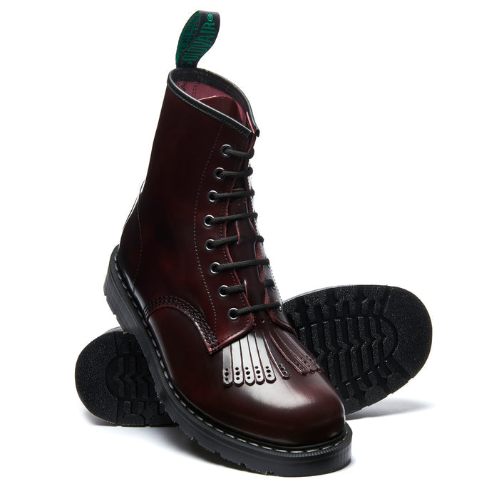 Burgundy Rub-Off 8 Eye Derby Boot & Brogue Kiltie