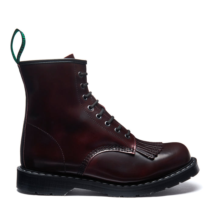Burgundy Rub-Off 8 Eye Derby Boot & Brogue Kiltie