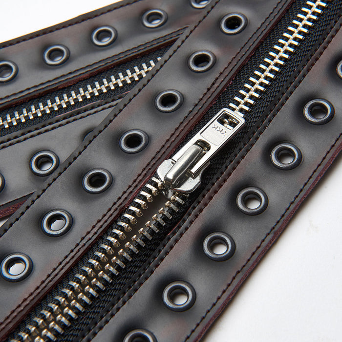 Burgundy Rub-Off 8 Eye Derby Boot & Zip Guard