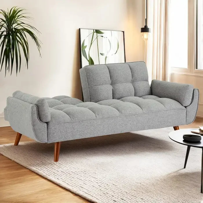 Convertible Futon Sofa Bed Folding Couch Recliner with Pillow Armrest