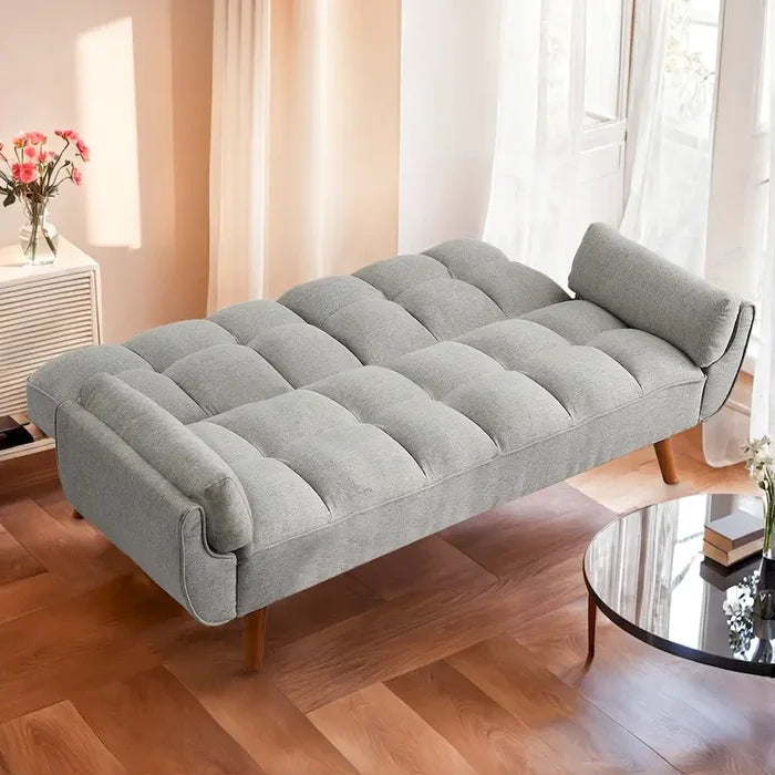 Convertible Futon Sofa Bed Folding Couch Recliner with Pillow Armrest