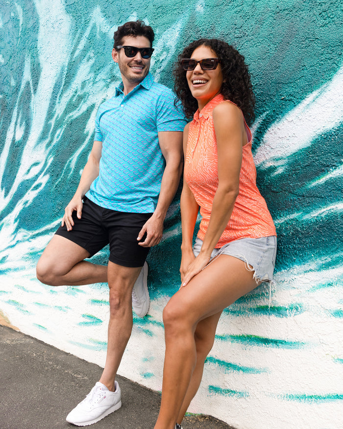 Crush orange women's golf polo | Sunday Swagger
