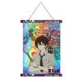 Custom acrylic magnetic poster hanger displaying colorful anime detective artwork