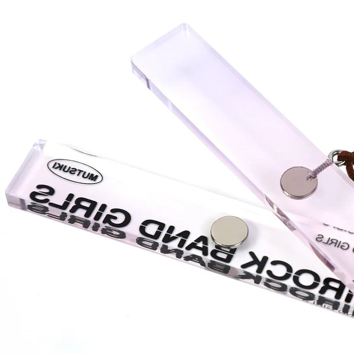 Custom clear acrylic magnetic poster hangers with round magnets and printed text