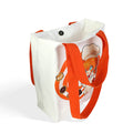 Custom canvas tote bag with red straps and cute chef anime character print