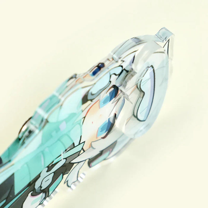 Close-up of custom acrylic light-up magnetic standee with anime character design