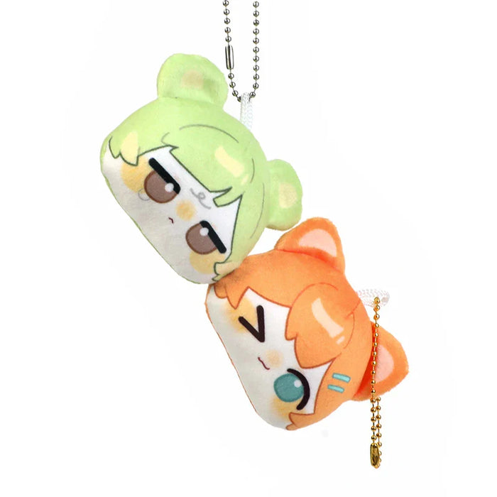 Cute anime plush keychains with ball chains, perfect for anime merch collectors and fans