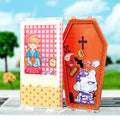 Custom acrylic openable standees with colorful cartoon characters and accessories
