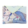 Anime girl and unicorn plush art on reusable self-adhesive cloth wrap envelope