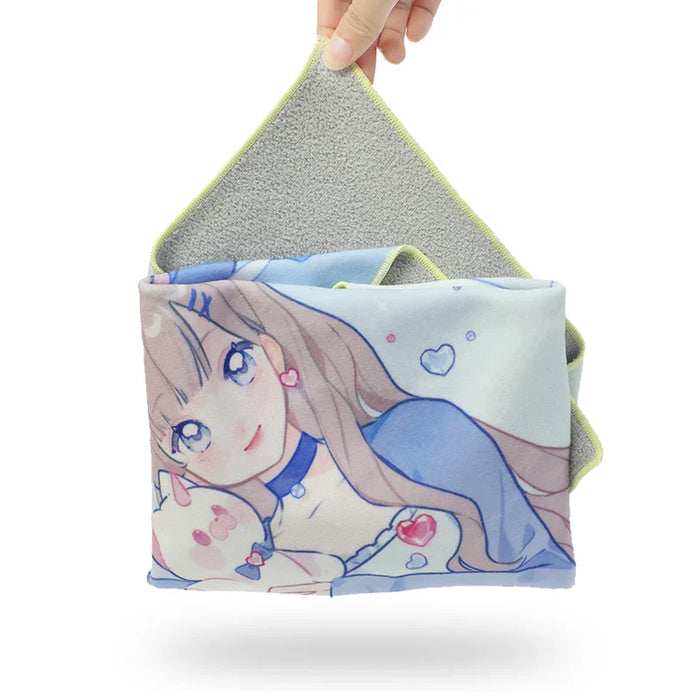 Custom self-adhesive reusable cloth wrap featuring anime girl illustration and soft inner lining