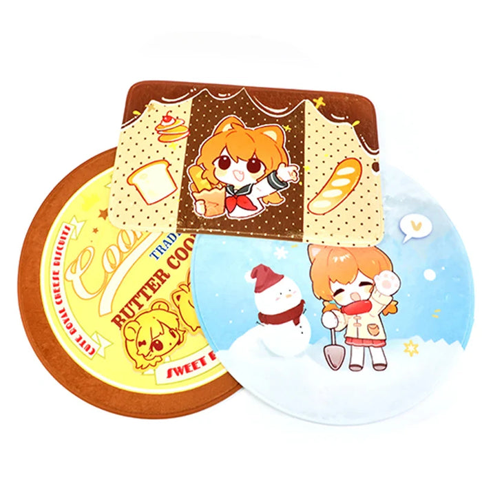 Custom coral fleece floor mats with cute anime character and colorful cartoon designs