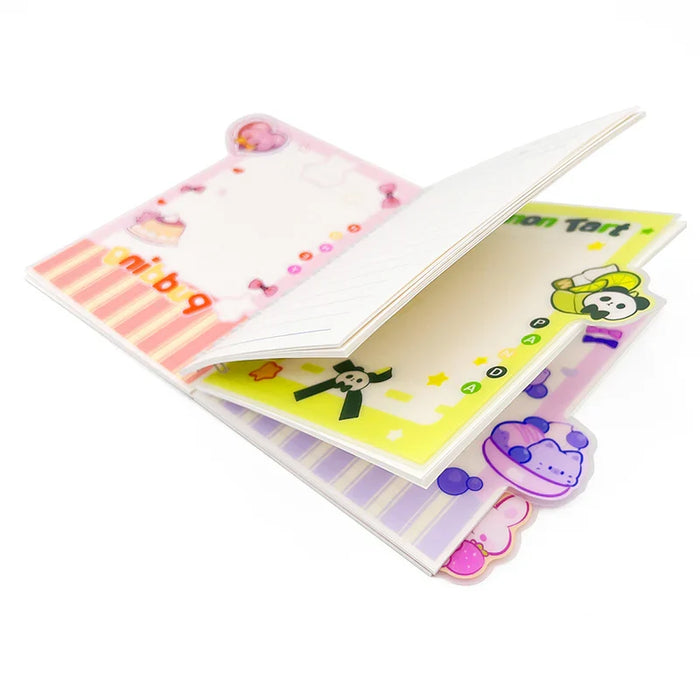Cute custom spiral notebook with colorful cartoon tab dividers and lined pages