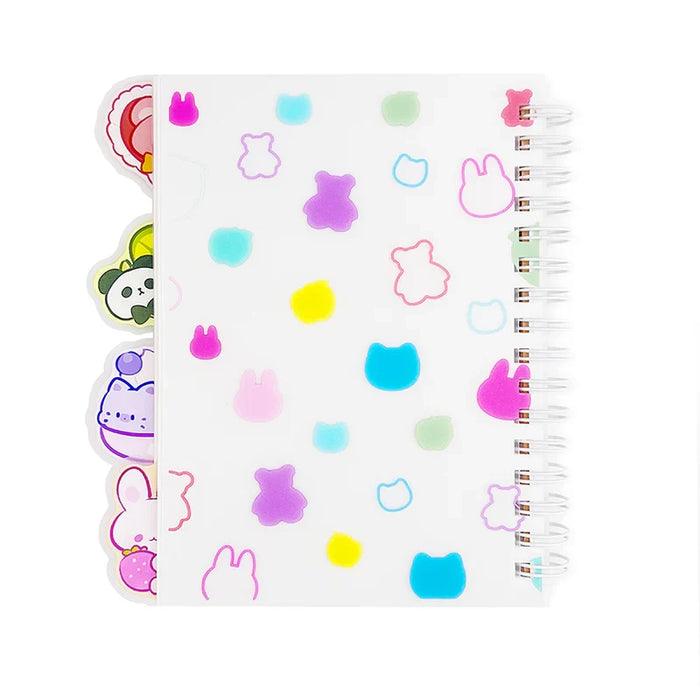 Custom spiral notebook with animal shaped tabs and colorful cartoon cover