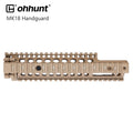 Desert Tan MK18 Quad Rail Handguard FSP Cutout Free Float Two-pieces Design for AR-15 - 9.6 inch