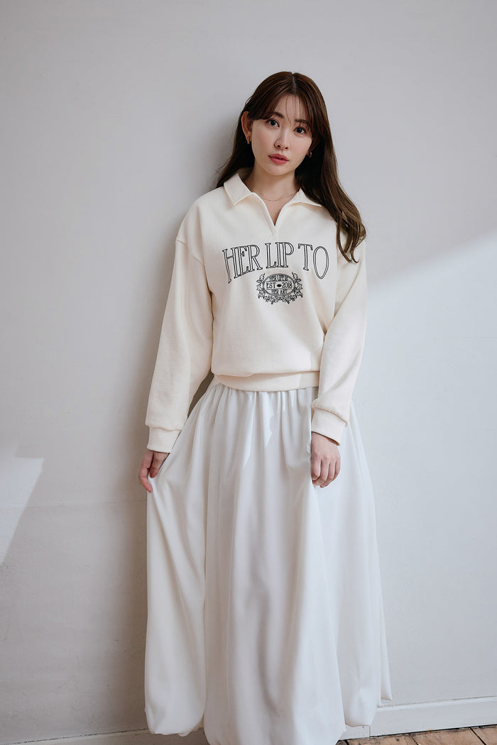 Embroidery Polo Sweatshirt