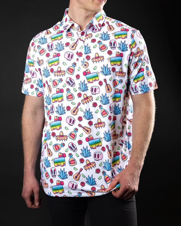 Fiesta Mexican inspired golf polos