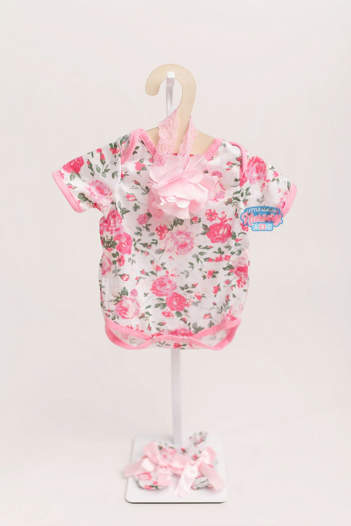Floral Onesie with Bow & Booties — Little Mamas Nursery