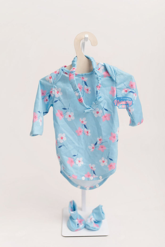Floral Onesie with Bow & Booties — Little Mamas Nursery