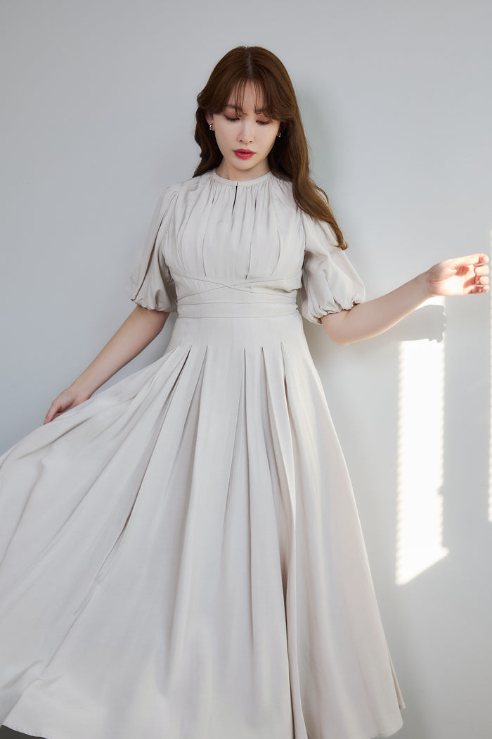 Fountain Lace Up Bow Dress