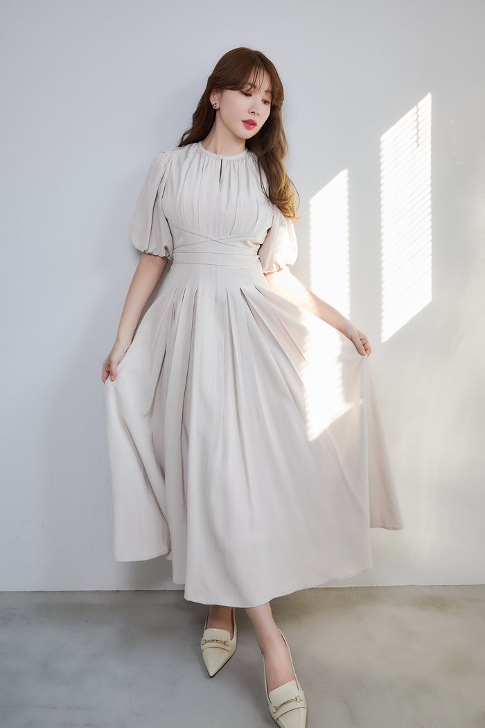 Fountain Lace Up Bow Dress