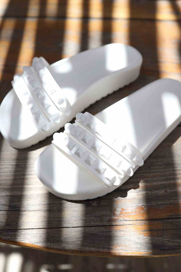 Carmen Sol 3 straps white sandals, summer sandals,  jelly shoes 80s in color white