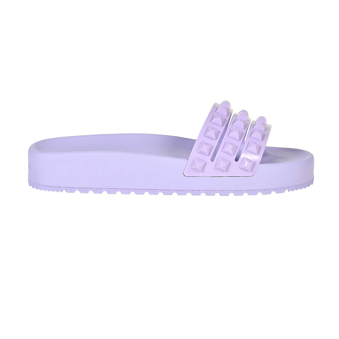 Rose scented Franco 3 straps womens jelly shoes in color violet