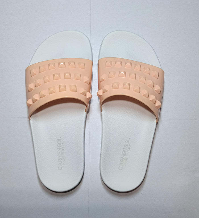 Franco White Slides - discolored final clearance