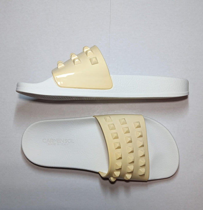 Franco White Slides - discolored final clearance