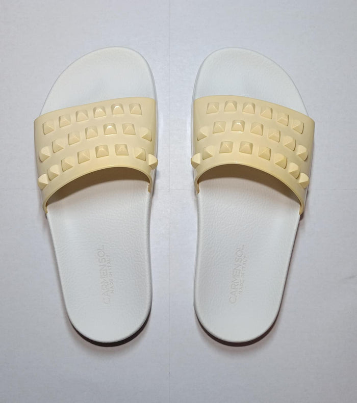 Franco White Slides - discolored final clearance