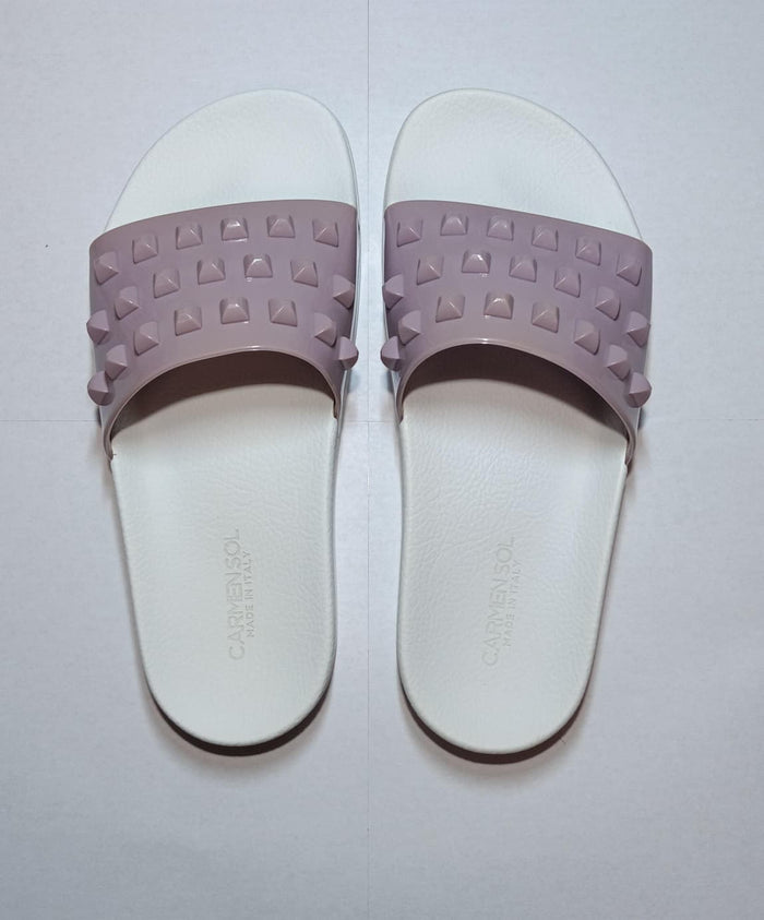 Franco White Slides - discolored final clearance