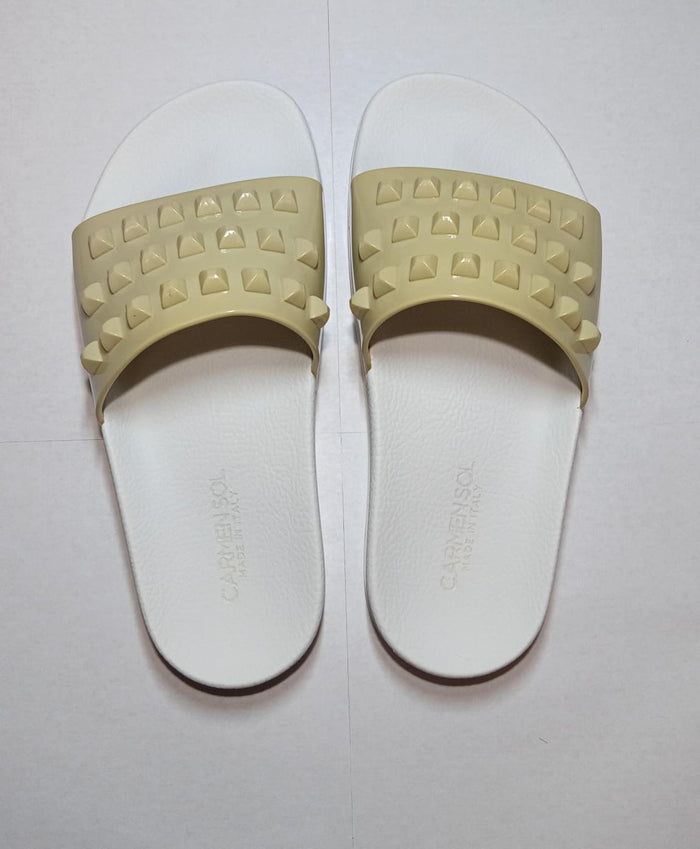 Franco White Slides - discolored final clearance