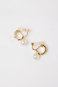 Gold Hoop Pearl Earrings