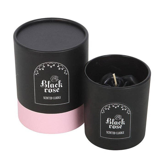 Gothic Black Rose Scented Candle with 3D Roses