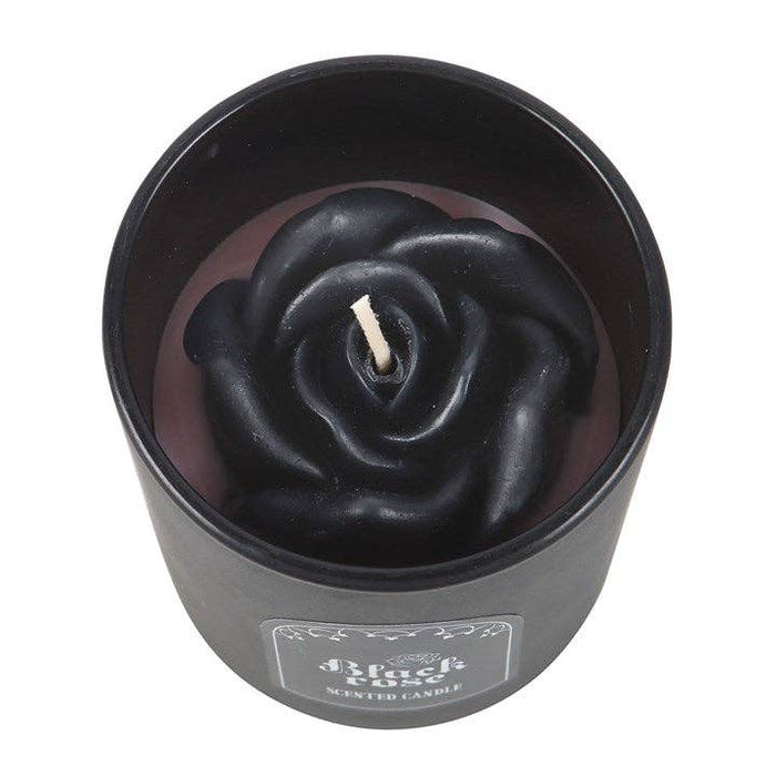 Gothic Black Rose Scented Candle with 3D Roses