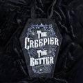 Gothic The Creepier the Better Coffin Shaped Tote Bag