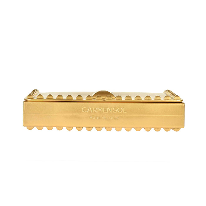 Gold jelly crossbody purse with studs from Carmen Sol