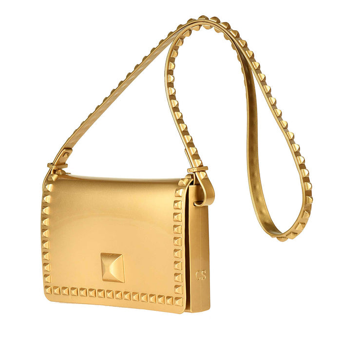 Flap jelly beach bags in color Gold perfect for the beach