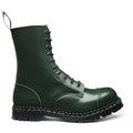 Green Hi Shine 10 Eye Steel Toe Capped Derby Boot