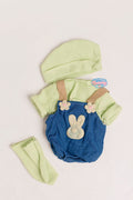 Green Overall Jumper Set with Hat & Booties for 16–20" Dolls — Little Mamas Nursery